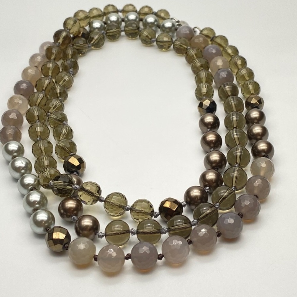 Stella & Dot | Glorious Gloria Smokey Quartz + Pearl Beaded Necklace - Picture 8 of 10